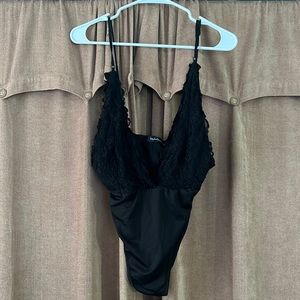 Black one piece lingerie